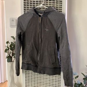abercrombie kids grey zip up sweatshirt